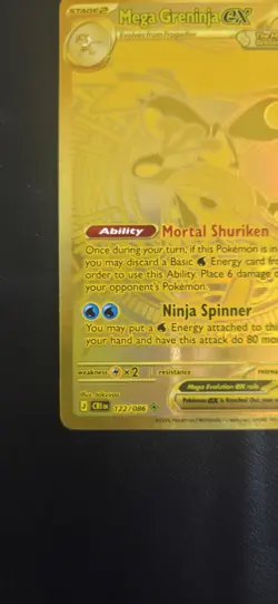 Mega Greninja ex 122/086 Mega Hyper Rare Gold Chaos Rising Pokemon TCG - Image 4