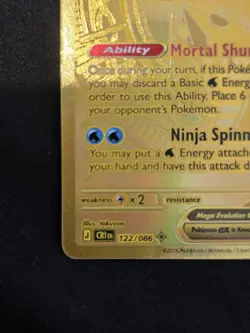 Pokemon TCG Mega Greninja ex 122/086 Gold Hyper Rare Chaos Rising NM #2 - Image 5