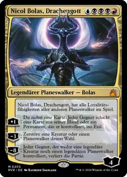 MTG Magic the Gathering RVR Nicol Bolas Drachengott 205 Mythic Planeswalker deut - Image 1