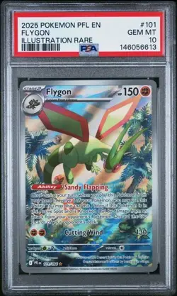2025 POKEMON PFL EN-PHANTASMAL FLAMES ILLUSTRATION RARE #101 FLYGON PSA 10 - Image 1