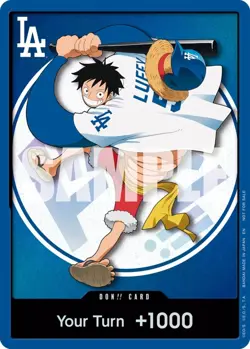 2026 ONE PIECE LOS ANGELES DODGERS MONKEY D LUFFY DON CARD PROMO 7/2/26 PRESALE - Image 1