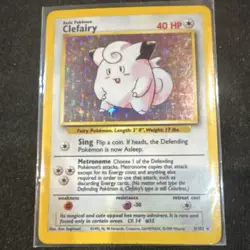 Pokemon Clefairy Base Set Holo Rare Card 5/102 English TCG Basic 40 HP 1999 - Image 1