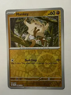 Mankey - Reverse Holo - Surging Sparks SSP 098/191 Common Pokemon Card - Image 1