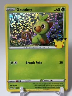 Pokemon TCG Grookey Holo Card 8/25 McDonald's Promo 25th Anniversary Edition - Image 1