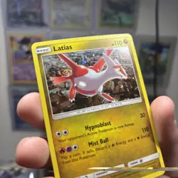 Latias SM135 Sun & Moon Black Star Promo Cosmos Holo Pokemon Card Galaxy Swirl - Image 4