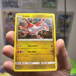 Latias SM135 Sun & Moon Black Star Promo Cosmos Holo Pokemon Card Galaxy Swirl - Image 5