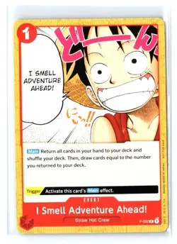 I SMELL ADVENTURE AHEAD! P-002 ONE PIECE PROMOTION CARDS NM - Image 1