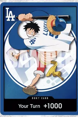 ONE PIECE X DODGERS PROMO MONKEY D LUFFY DON CARD ONLY 7/2/26 PRESALE Ships 7/3 - Image 1