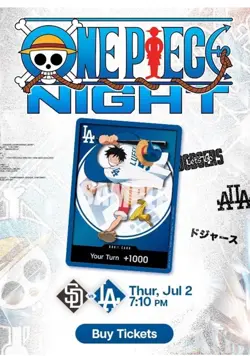 ONE PIECE X DODGERS PROMO MONKEY D LUFFY DON CARD ONLY 7/2/26 PRESALE Ships 7/3 - Image 2