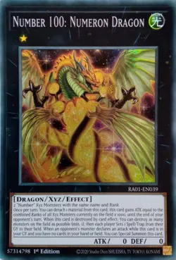 RA01-EN039 NUMBER 100: NUMERON DRAGON SUPER RARE 1ST EDITION YuGiOh CARD - Image 1