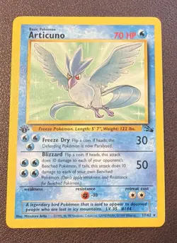 Articuno Pokemon TCG Fossil 17/62 1st Edition Rare Regular 70 HP Card - Image 3