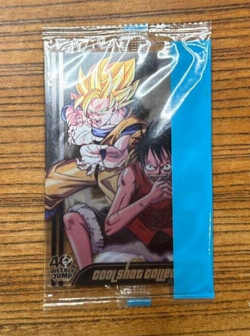 Luffy Son Goku Onepiece Dragon Ball Collaboration Card Morinaga 40th Japan - Image 1