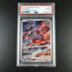 PSA 8 Groudon 199/182 Pokemon Paradox Rift Graded Card - Image 1