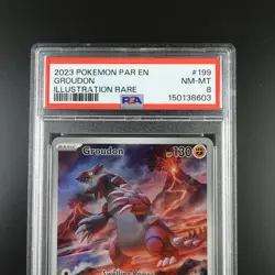 PSA 8 Groudon 199/182 Pokemon Paradox Rift Graded Card - Image 2