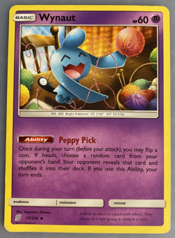 Wynaut 77/236 S&M Unified Minds 2019 Uncommon Pokemon Card TCG LP Free Shipping - Image 1