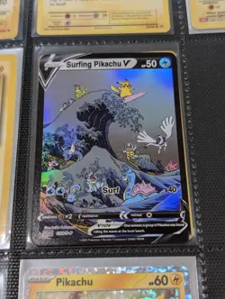 Surfing Pikachu limited edition Secret Rare Card Pokemon TCG NM+ CUSTOM CARD - Image 1