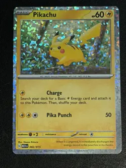 Pikachu 002/015 McDonald's 2024 Holo Pokemon Card Single - Image 1