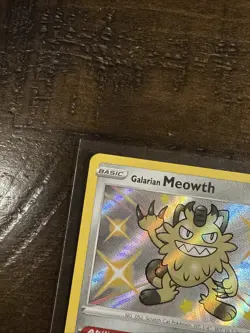 Pokemon Cards Galarian Meowth SV086/SV122 Shiny Holo Rare Shining Fates - (NM) - Image 3