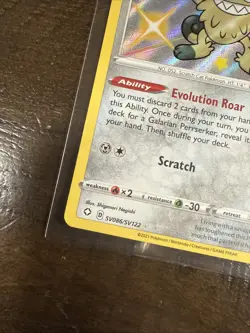 Pokemon Cards Galarian Meowth SV086/SV122 Shiny Holo Rare Shining Fates - (NM) - Image 4