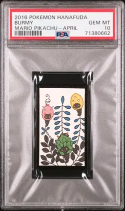 PSA 10 Burmy Pokemon Mario Pikachu Hanafuda Japanese Card 2016 April 2016 - Image 1