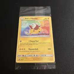 Pokemon TCG Ash's Pikachu SM108 Black Star Promo Trading Card - Image 1