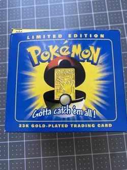 1999 Pokemon Pikachu 23K Gold-Plated Trading Card Burger King Blue Box SEALED - Image 1