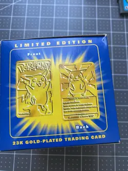 1999 Pokemon Pikachu 23K Gold-Plated Trading Card Burger King Blue Box SEALED - Image 2