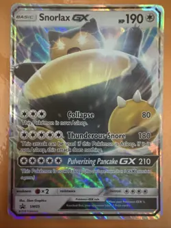 Pokemon TCG Snorlax GX SM05 Sun Moon Black Star Promo Card Near Mint Condition - Image 1