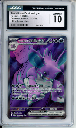 Team Rocket's Nidoking ex 216/182 Destined Rivals Pokemon Card CGC 10 GEM MINT - Image 1