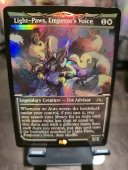 MTG FOIL Light-Paws, Emperor's Voice Showcase - Kamigawa: Neon Dynasty #367 - Image 1