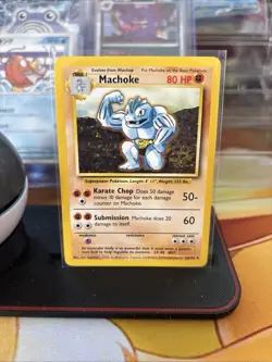 Pokemon TCG Machoke Base Set 34/102 Regular Unlimited Uncommon - Image 1