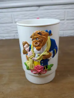 Vintage 1992 Disney World on Ice Beauty and the Beast Souvenir Cup Mug Belle - Image 2