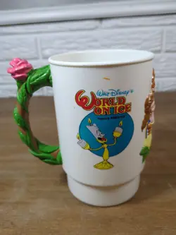 Vintage 1992 Disney World on Ice Beauty and the Beast Souvenir Cup Mug Belle - Image 3