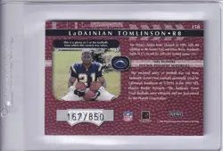 2001 Absolute Memorabilia #158 LaDainian Tomlinson RC Chargers ROOKIE CARD /850 - Image 2