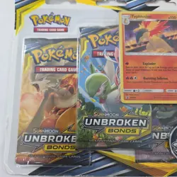 POKEMON SUN & MOON UNBROKEN BONDS 3 PACK TYPHLOSION Promo SM185 (SEALED BLISTER) - Image 2