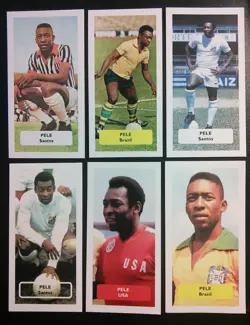 BRAZIL - SANTOS - PELE Lot of 6 Score UK football trade cards - scarce World Cup - Image 1