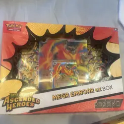 Pokemon TCG Mega Ascended Heroes Mega Emboar ex Box Promo Booster - Image 1