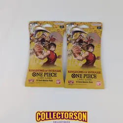 One Piece KINGDOMS OF INTRIGUE OP-04 English Sleeved Booster Pack New Sealed x2 - Image 1