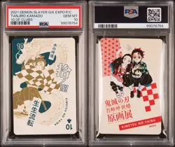 PSA 10 - Tanjiro Kamado 10 of Clubs - Demon Slayer Exhibition Playing Cards - Image 1