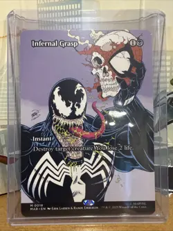 MTG Marvel Spider-Man Infernal Grasp Venom Variant #018 Rare Alt Art - Image 1