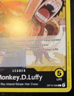 Monkey.D.Luffy OP15-098 Leader Adventure On Kami's Island One Piece Card Game - Image 5