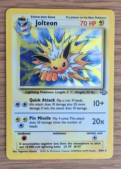 Pokemon Jolteon Holo 4/64 Jungle Card - Excellent Condition NM - Image 1