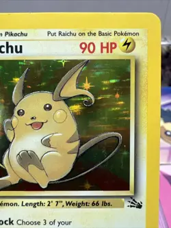 RAICHU Pokemon Card - WOTC - 1st Edition - Fossil - 14/62 - HOLO - Image 3