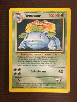 Venusaur 15/102 Holo Rare Base Set English Pokemon Card WoTC Vintage 1999 - Image 1