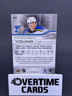 2025-26 Upper Deck Series 1 Jimmy Snuggerud Young Guns #207 Rookie Card RC - Image 2