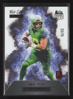 2023 Wild Card Matte - Rookie Heat Silver/Blue #RH-A Bo Nix AU,23/75,RC - Image 1