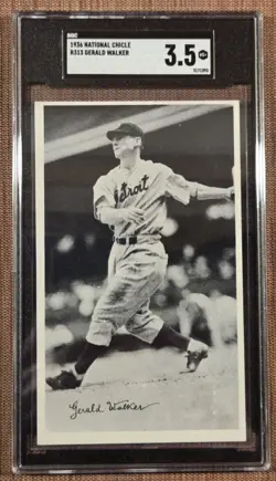 1936 National Chicle R313 Gerald Walker Detroit Tigers Baseball Card SGC 3.5 - Image 1
