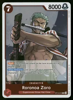 Roronoa Zoro Foil R The Azure Sea's Seven OP14-015 NM - Image 1