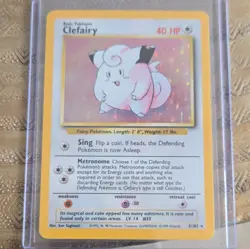 Pokemon TCG Clefairy 5/102 Base Set Holo Rare EN 1999 Basic 40HP - Image 1