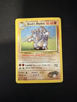 Pokemon TCG Brock’s Rhydon Holo 2/132 Gym Heroes - MP - Image 1